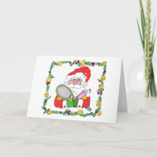 Wenskaart - Santa Tennis Feestdagen Kaart
