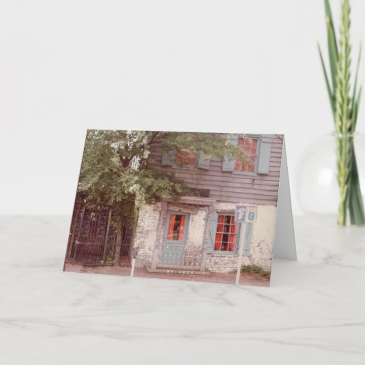 Wenskaart Savannah Georgia Kaart (Voorkant)