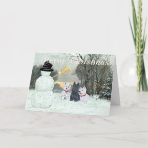 Wenskaart Schotse Terrier Feestdagen Kaart