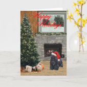 Wenskaart Schotse Terrier Kaart (Gele Bloem)