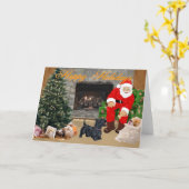 Wenskaart Schotse Terrier Kaart (Gele Bloem)