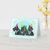 Wenskaart Schotse Terrier Kaart (Gele Bloem)