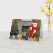 Wenskaart Schotse Terrier Kaart (Gele Bloem)