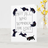 Wenskaart Schotse Terrier Kaart (Gele Bloem)