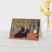 Wenskaart Schotse Terrier Kaart (Gele Bloem)