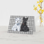 Wenskaart Schotse Terrier Kaart (Gele Bloem)