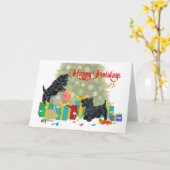 Wenskaart Schotse Terrier Kaart (Gele Bloem)