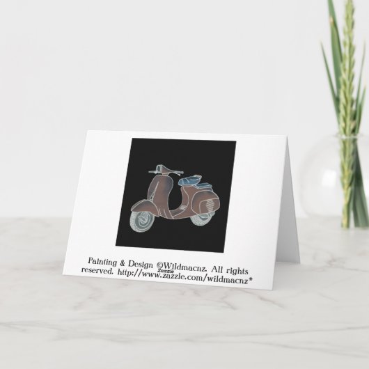 Wenskaart scooter kaart (Achterkant)