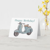 Wenskaart scooter kaart (Gele Bloem)