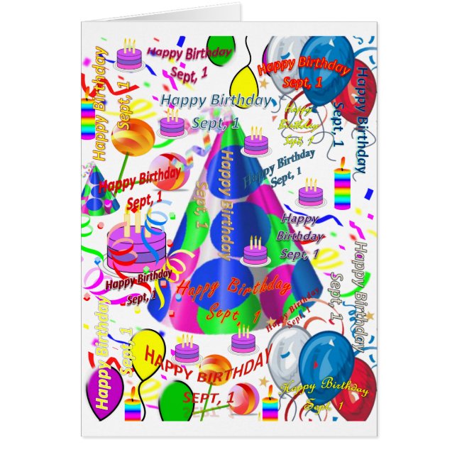 Wenskaart september, 1 verjaardag (Voorkant)