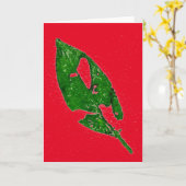 wenskaart "September Leaf on Red" Kaart (Gele Bloem)