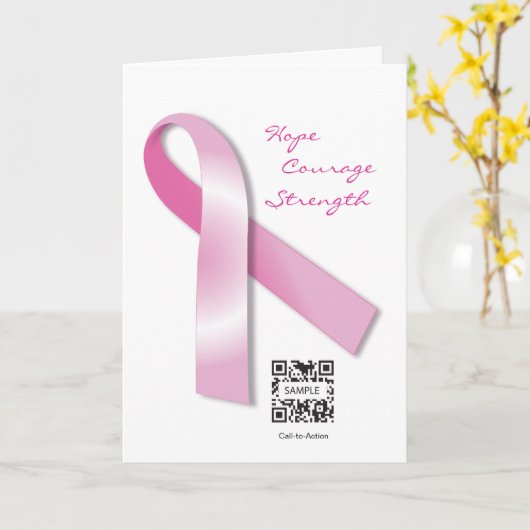 Wenskaart Sjabloon Borstkanker bewustzijn (Gele Bloem)