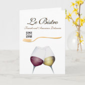 Wenskaart Sjabloon Fine Dining Frans (Gele Bloem)