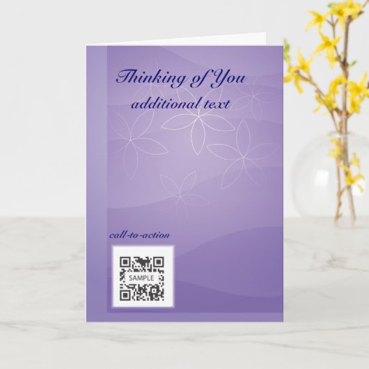 Wenskaart Sjabloon Generiek Denken van U (Gele Bloem)