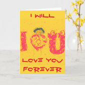 Wenskaart Sjabloon Ik zal altijd van je houden (Gele Bloem)