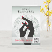 Wenskaart Sjabloon nagelsalon (Gele Bloem)