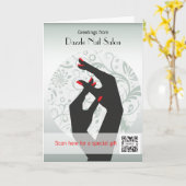 Wenskaart Sjabloon nagelsalon (Gele Bloem)