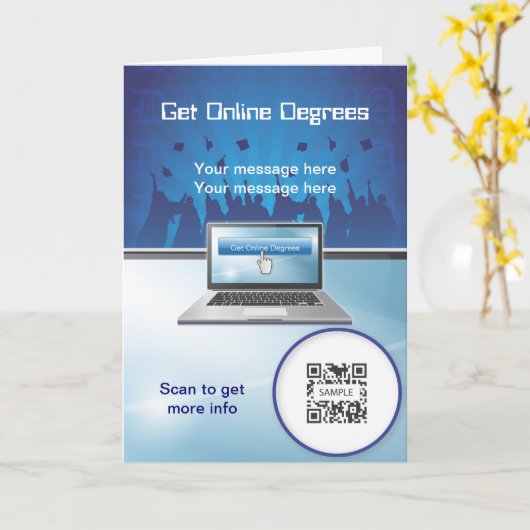 Wenskaart Sjabloon Online Graden (Gele Bloem)