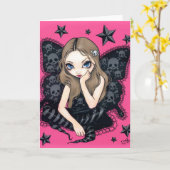 wenskaart "Skulls and Stars" Kaart (Gele Bloem)