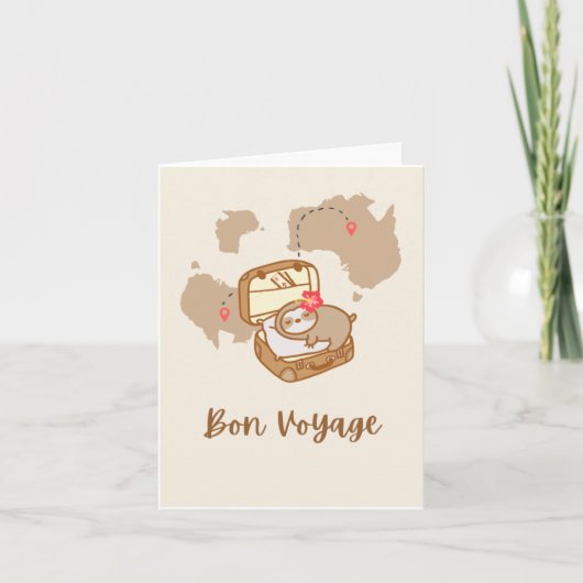 Wenskaart Sloth Bon Voyage Kaart (Voorkant)
