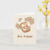 Wenskaart Sloth Bon Voyage Kaart (Gele Bloem)