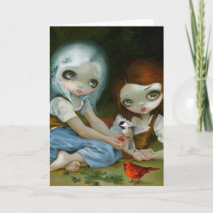 wenskaart "Sneeuwwit en Roos rood" Kaart