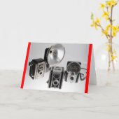 Wenskaart, spatie, met Antiek camera's Kaart (Gele Bloem)