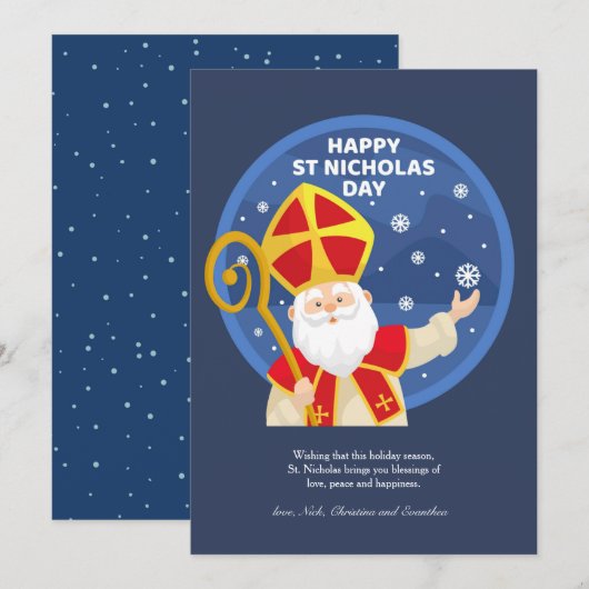 Wenskaart St. Nicholas Day Feestdagenkaart (Voorkant / Achterkant)