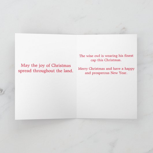 Wenskaart, Standaard witte inbegrepen enveloppen Feestdagen Kaart (Binnen)