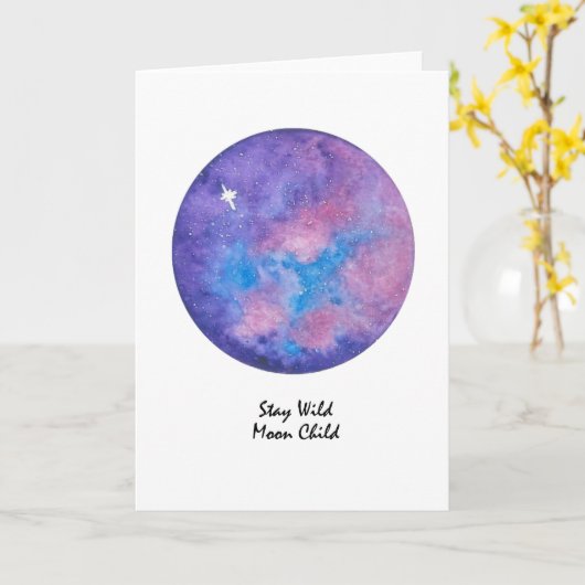 wenskaart "Stay Wild Moon Child" Kaart (Gele Bloem)