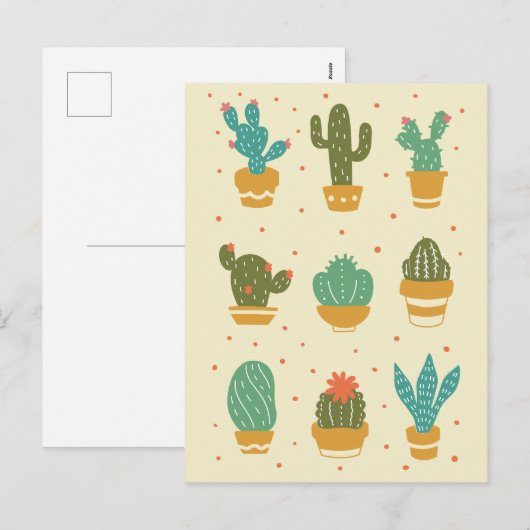 Wenskaart SUCCULENTS Feestdagenkaart (Voorkant / Achterkant)