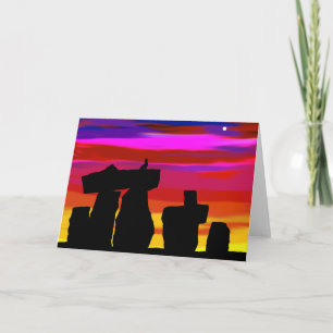Wenskaart Sunset Henge met coyote Kaart