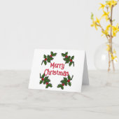 Wenskaart - Tekst omlijst in Holly Branches Kaart (Gele Bloem)