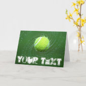 Wenskaart Tennis Ball en Custom Text Kaart (Gele Bloem)
