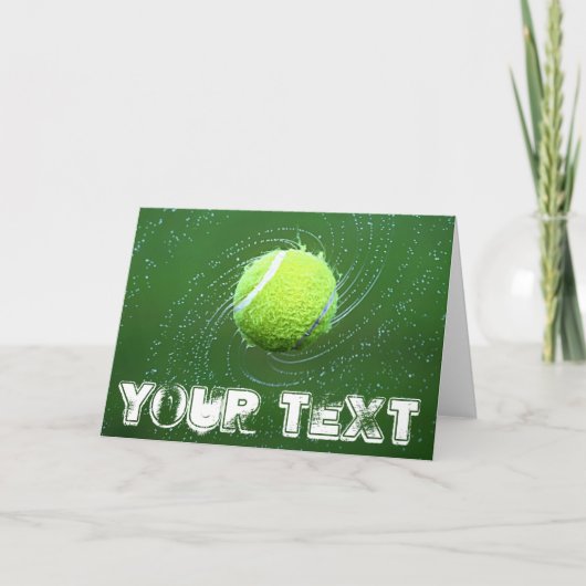 Wenskaart Tennis Ball en Custom Text Kaart (Voorkant)