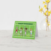 Wenskaart Tennis-spelers vrouw Kaart (Gele Bloem)