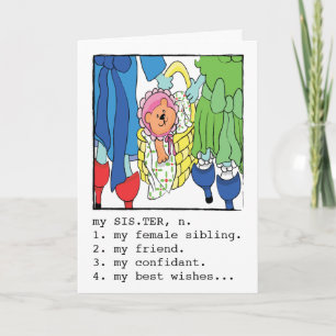 Wenskaart ter gelegenheid van zuster kaart
