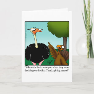 Wenskaart Thanksgiving Humor Feestdagen Kaart