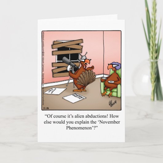 Wenskaart  Thanksgiving Humor Feestdagen Kaart (Voorkant)