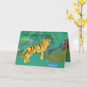 Wenskaart Tiger Kaart (Gele Bloem)