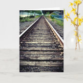Wenskaart treinspoor kaart (Gele Bloem)