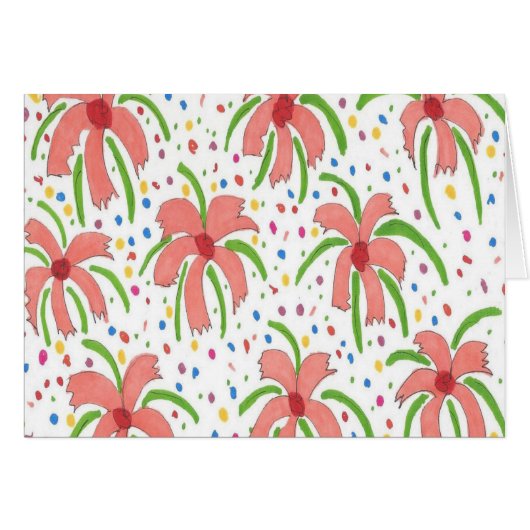 Wenskaart Tropical Fiesta Flowers (Voorkant Horizontaal)