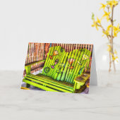 Wenskaart Tropische stoelen Kaart (Gele Bloem)