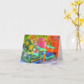 Wenskaart Tropische stoelen Kaart (Gele Bloem)