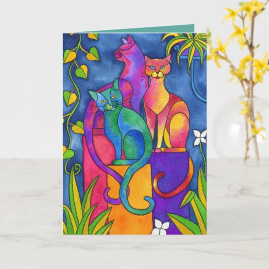 Wenskaart - Trots zittend Kaart (Gele Bloem)