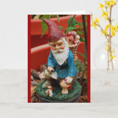 wenskaart - tuingnoom kaart (Gele Bloem)