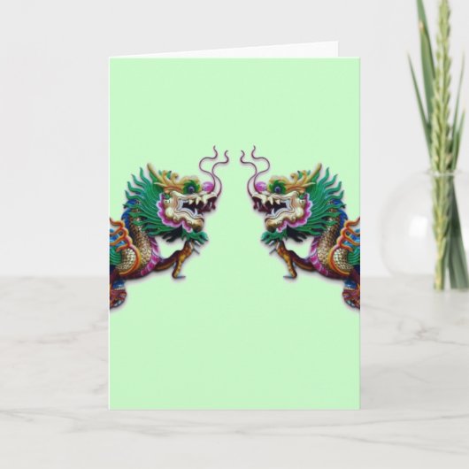 Wenskaart Twin Dragons Kaart (Voorkant)