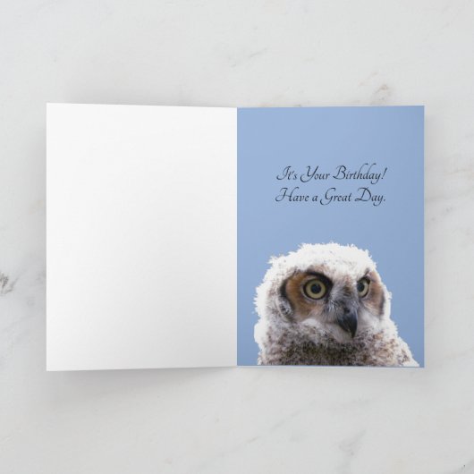 Wenskaart - Uil Verjaardagswensen Kaart (Binnen)