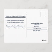 Wenskaart uitnodiging voor Pasen kerkdienst (Achterkant)