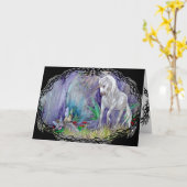 Wenskaart - Unicorn Fairy Cats Kaart (Gele Bloem)